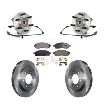 Front Hub Bearing Assembly Disc Brake Rotor And Semi-Metallic Pads Kit For Ford F-150 4WD KBB-105328