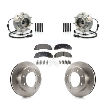 Front Hub Bearing Brake Rotor Pad Kit For Ford Excursion With M14 x 1.5 Fine Thread Studs KBB-105337