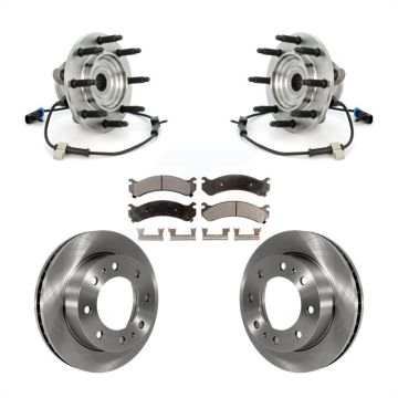 Front Hub Bearing Brake Rotor Pads Kit For GMC Chevrolet Sierra 2500 HD Silverado Classic KBB-105340