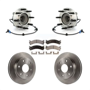 Front Hub Bearing Assembly Brake Rotor Pad Kit For 2006 Chevrolet Express 2500 GMC Savana KBB-105342