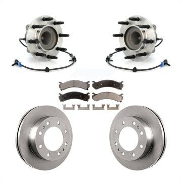 Front Hub Bearing Brake Rotor And Pad Kit For 2009-2015 Chevrolet Express 4500 GMC Savana KBB-105344