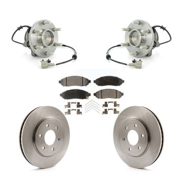 Front Hub Bearing Brake Rotor & Pads Kit For Nissan Frontier Suzuki Equator RWD with 2.5L KBB-105348