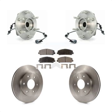 Front Hub Bearing Assembly Disc Brake Rotors And Semi-Metallic Pads Kit For INFINITI QX56 KBB-105356