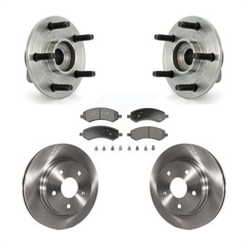 Front Hub Bearing Assembly Disc Brake Rotor Pads Kit For Dodge Ram 1500 With 5 Lug Wheels KBB-105361