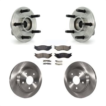Front Hub Bearing Assembly Disc Brake Rotor Pads Kit For Dodge Ram 1500 With 5 Lug Wheels KBB-105362