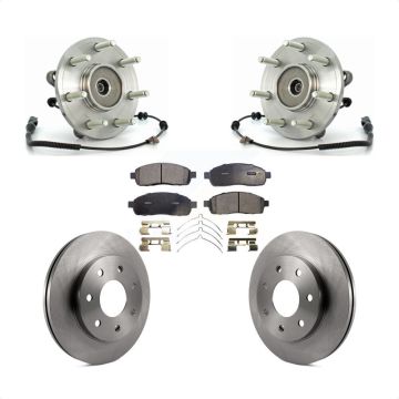 Front Hub Bearing Assembly Disc Brake Rotor & Pads Kit For Ford F-150 Lincoln Mark LT 4WD KBB-105368