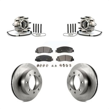 Front Hub Bearing Brake Rotor & Pad Kit For Ford F-350 Super Duty With Single Rear Wheels KBB-105370