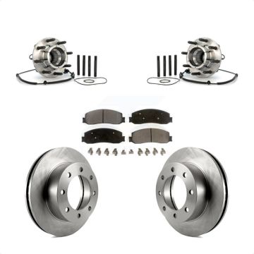 Front Hub Bearing Brake Rotor & Pad Kit For Ford F-250 Super Duty With Single Rear Wheels KBB-105371