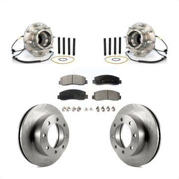 Front Hub Bearing Brake Rotor And Pad Kit For Ford F-250 Super Duty With Dual Rear Wheels KBB-105373