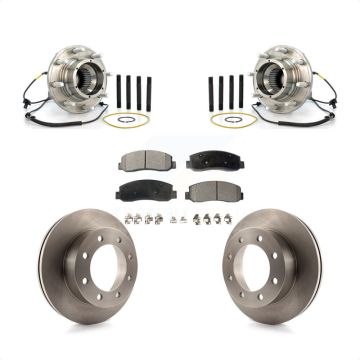 Front Hub Bearing Assembly Disc Brake Rotors And Pads Kit For Ford F-350 Super Duty 4WD KBB-105374