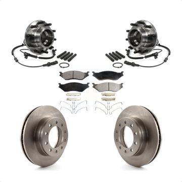 Front Hub Bearing Brake Rotor And Pad Kit For Ford F-550 Super Duty With Dual Rear Wheels KBB-105375