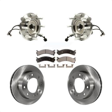 Front Hub Bearing Brake Rotor Pads Kit For GMC Chevrolet Sierra 2500 HD Silverado Classic KBB-105377