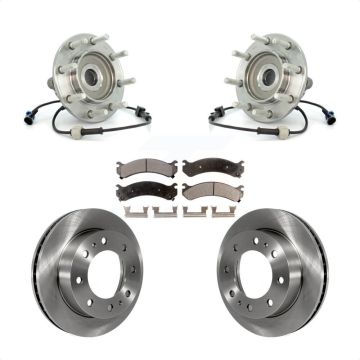 Front Hub Bearing Brake Rotor Pad Kit For Chevrolet GMC Sierra 3500 Silverado Classic RWD KBB-105378