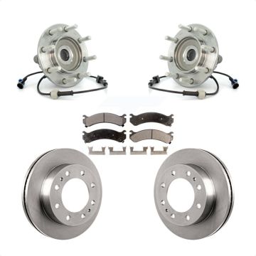 Front Hub Bearing Brake Rotor Pad Kit For Chevrolet GMC Sierra 3500 Silverado Classic RWD KBB-105379