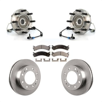 Front Hub Bearing Brake Rotor Pad Kit For GMC Sierra 3500 Chevrolet Silverado Classic 4WD KBB-105380