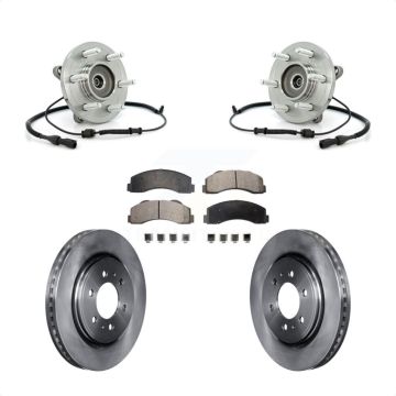 Front Hub Bearing Disc Brake Rotor Pad Kit For 2010 Ford Expedition Lincoln Navigator 4WD KBB-105386