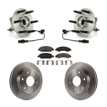 Front Hub Bearing Brake Rotor & Pad Kit For GMC Sierra 1500 AWD 4WD with Disc rear brakes KBB-105387