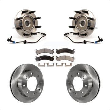 Front Hub Bearing Brake Rotor Pads Kit For Chevrolet GMC Sierra 2500 HD Silverado 3500 XL KBB-105397
