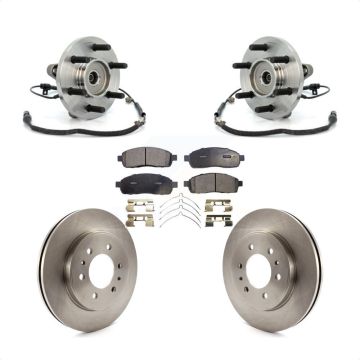 Front Hub Bearing Assembly Disc Brake Rotors And Pads Kit For 2009 Ford F-150 4WD KBB-105409