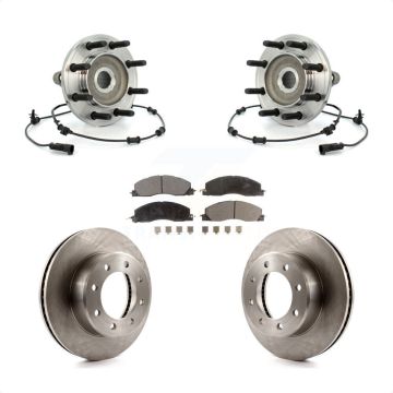 Front Hub Bearing Assembly Disc Brake Rotors And Pads Kit For Dodge Ram 2500 3500 4WD KBB-105412