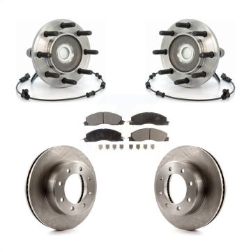 Front Hub Bearing Assembly Disc Brake Rotors And Pads Kit For Dodge Ram 2500 3500 RWD KBB-105413
