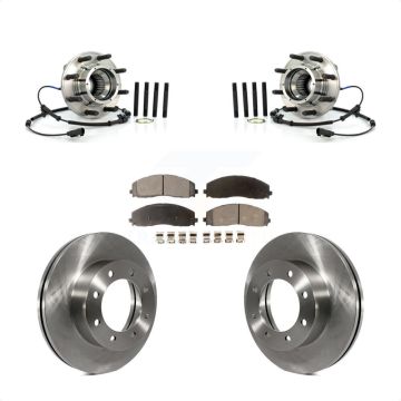 Front Hub Bearing Assembly Disc Brake Rotor & Pad Kit For Ford F-250 Super Duty F-350 4WD KBB-105420