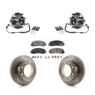 Front Hub Bearing Brake Rotor Pad Kit For Ford F-350 Super Duty 4WD With Dual Rear Wheels KBB-105421
