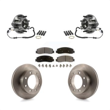 Front Hub Bearing Brake Rotor Pad Kit For Ford F-350 Super Duty 4WD With Dual Rear Wheels KBB-105422
