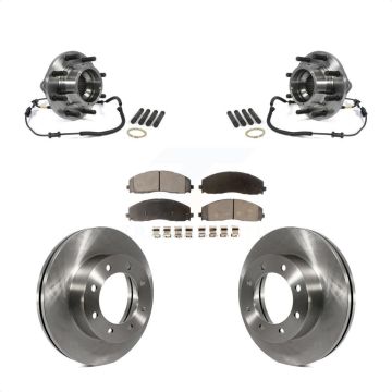 Front Hub Bearing Brake Rotor Pad Kit For Ford F-350 Super Duty 4WD With Dual Rear Wheels KBB-105424