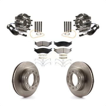 Front Hub Bearing Brake Rotor And Pad Kit For 2011-2016 Ford F-450 Super Duty F-550 4 X KBB-105426