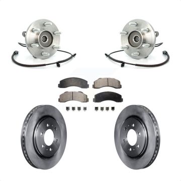Front Hub Bearing Disc Brake Rotor & Pads Kit For Ford F-150 Expedition Lincoln Navigator KBB-105428