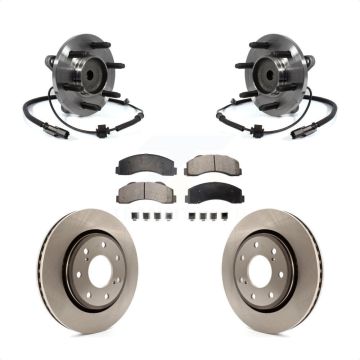 Front Hub Bearing Disc Brake Rotor Pad Kit For 2011-2014 Ford F-150 RWD With 7 Lug Wheels KBB-105430