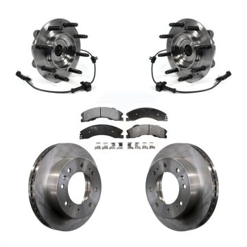 Front Hub Bearing Brake Rotor Pad Kit For GMC Chevrolet Sierra 2500 HD Silverado 3500 4WD KBB-105431