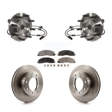 Front Hub Bearing Assembly Disc Brake Rotors And Semi-Metallic Pads Kit For Ram 3500 2500 KBB-105432