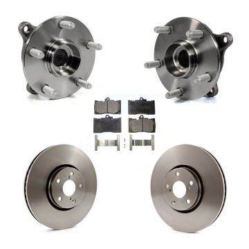 Front Hub Bearing Assembly Disc Brake Rotors And Pads Kit (5Pc) For Lexus IS300 IS350 KBB-105456