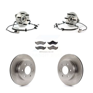 Front Hub Bearing Disc Brake Rotor Pads Kit For Dodge Dakota Durango 4WD with 4-Wheel ABS KBB-105465
