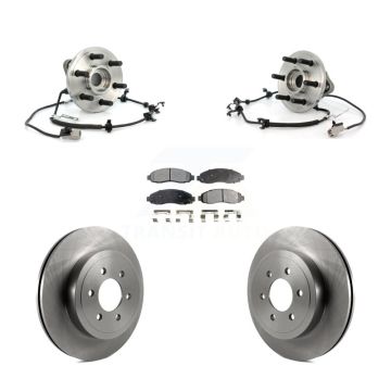 Front Hub Bearing Brake Rotor And Pad Kit For 2003-2004 Dodge Dakota 4WD with 4-Wheel ABS KBB-105467