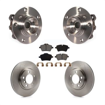 Front Hub Bearing Assembly Disc Brake Rotor & Pads Kit For Mini Cooper Countryman Paceman KBB-105489