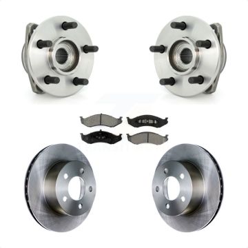 Front Hub Bearing Brake Rotor Pads Kit For Jeep Wrangler Cherokee Grand Comanche Wagoneer KBB-105502