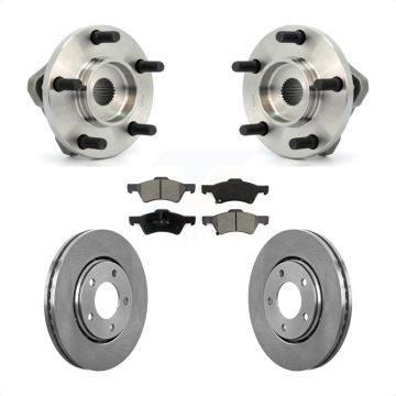 Front Hub Bearing Assembly Disc Brake Rotor & Pads Kit For Dodge Caravan Chrysler Voyager KBB-105537