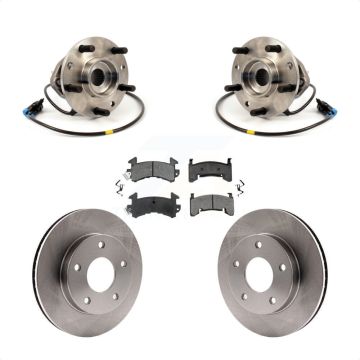 Front Hub Bearing Brake Rotor & Pads Kit For Chevrolet S10 GMC Sonoma Integral Sensor 4WD KBB-105540