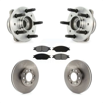 Front Hub Bearing Assembly Disc Brake Rotors And Pads Kit For 1999-2003 Ford Windstar KBB-105547