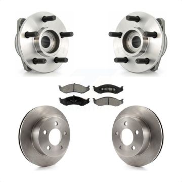 Front Hub Bearing Assembly Disc Brake Rotors And Pads Kit For Jeep Wrangler Cherokee TJ KBB-105553