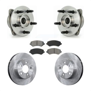 Front Hub Bearing Assembly Disc Brake Rotor & Pads Kit For 2002-2005 Jeep Liberty Non-ABS KBB-105571