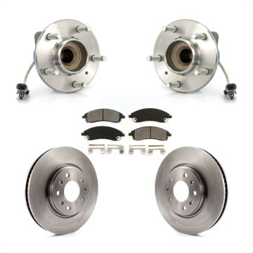 Front Hub Bearing Assembly Disc Brake Rotors And Pads Kit For 2006-2007 Cadillac CTS Base KBB-105572