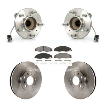 Front Hub Bearing Assembly Brake Rotor Pads Kit For Cadillac CTS With Standard Suspension KBB-105574