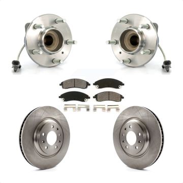 Front Hub Bearing Assembly Disc Brake Rotors And Pads Kit For 2006-2007 Cadillac CTS Base KBB-105575