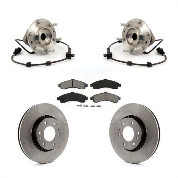 Front Hub Bearing Brake Rotor Pads Kit For Chevrolet GMC Trailblazer Envoy XL EXT SSR XUV KBB-105578