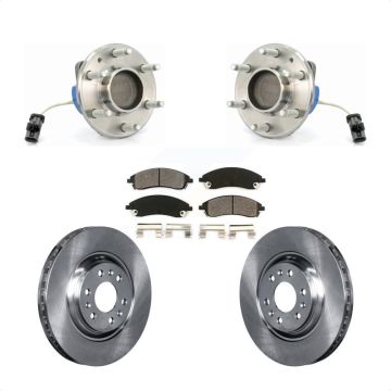 Front Hub Bearing Assembly Disc Brake Rotors And Pads Kit For 2004-2009 Cadillac SRX RWD KBB-105596
