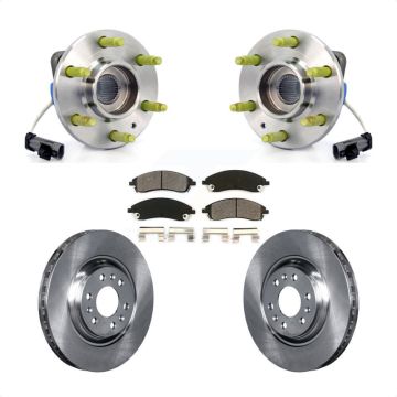 Front Hub Bearing Assembly Disc Brake Rotors And Pads Kit For 2004-2009 Cadillac SRX AWD KBB-105597
